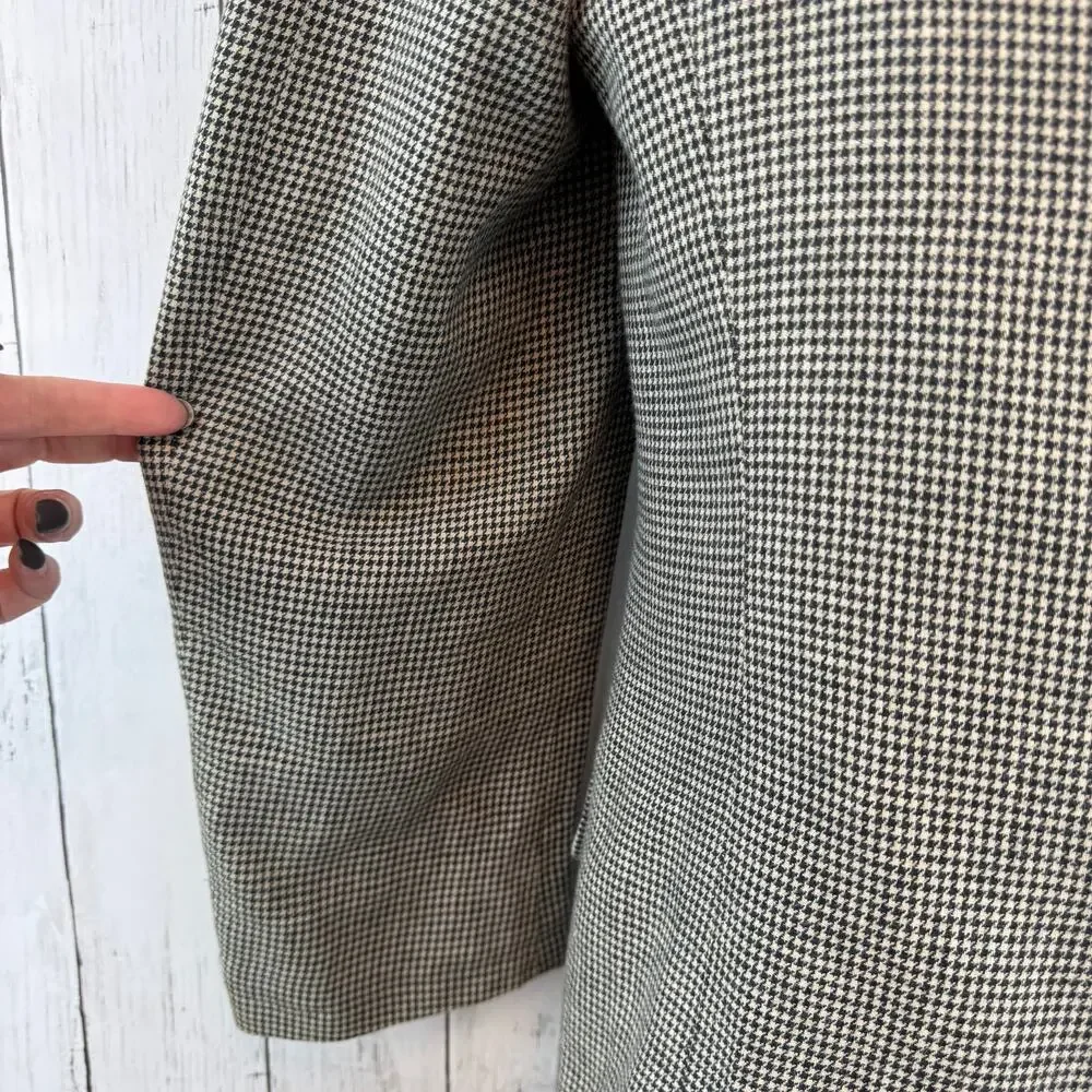 VTG Brooks Brothers Black White Houndstooth 2-Button Sport Coat Blazer Size 41L